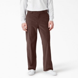 Brown Men's Dickies Regular Fit Corduroy Pants | ILQ634852