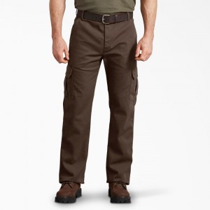 Brown Men's Dickies Regular Fit Duck Cargo Pants | RGK124695