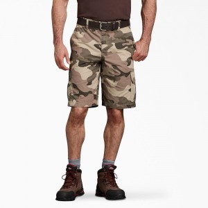 Brown Men's Dickies Relaxed Fit Ripstop Cargo Shorts | VIQ314260