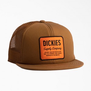 Brown Men's Dickies Supply Company Trucker Hat | XDB467532