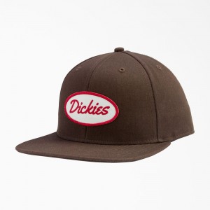 Brown Men's Dickies Twill Flat Bill Cap | LHG752408