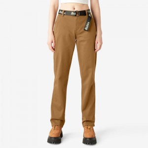 Brown Women's Dickies Relaxed Fit Carpenter Pants | LWA673820