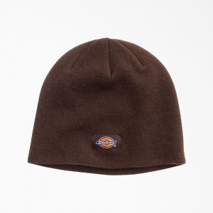 Brown Women's Dickies Skull Beanie | JFQ654017