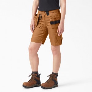 Brown Women's Dickies Traeger x Relaxed Fit Shorts | BID940816