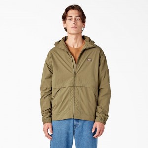 Green Men's Dickies Jackson Windbreaker Jacket | CXY013964