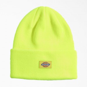 Green Men's Dickies Neon Cuffed Beanie | TIF534609