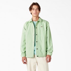 Green Men's Dickies Oakport Coaches Jacket | VAR953268