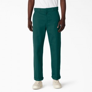 Green Men's Dickies Regular Fit Cuffed Work Pants | SCB132806