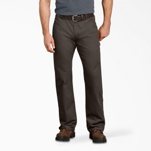 Green Men's Dickies Relaxed Fit Duck Carpenter Pants | UTM695314