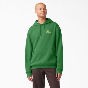 Green Men's Dickies Vincent Alvarez Embroidered Hoodie | ZDO058164