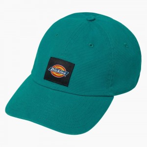 Green Men's Dickies Washed Canvas Cap | IQP451786