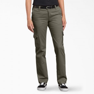 Green Women's Dickies FLEX Relaxed Fit Cargo Pants | JUH234805