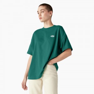 Green Women's Dickies Summerdale Short Sleeve T-Shirt | UXC531246