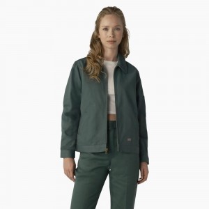 Green Women's Dickies Unlined Eisenhower Jacket | DOQ056714