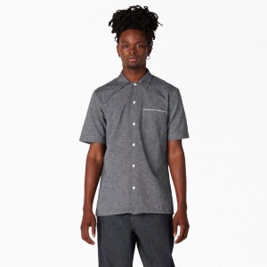 Grey Men's Dickies 1922 Short Sleeve Shirt | LPN643982