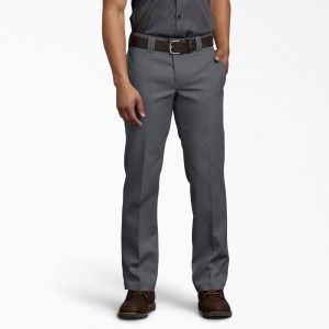 Grey Men's Dickies 873 FLEX Slim Fit Work Pants | GMO387250