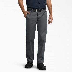 Grey Men's Dickies 873 Slim Fit Work Pants | ORX783956