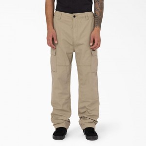 Grey Men's Dickies Eagle Bend Relaxed Fit Double Knee Cargo Pants | OWP102345