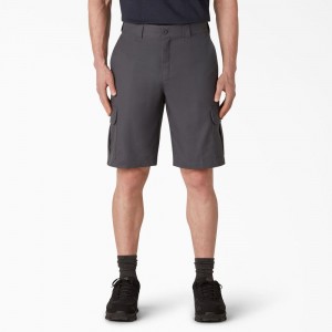 Grey Men's Dickies FLEX Cooling Active Waist Regular Fit Cargo Shorts | TFN972031