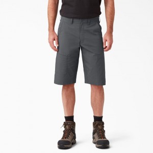 Grey Men's Dickies FLEX Cooling Regular Fit Utility Shorts | CRN142780