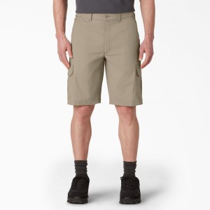 Grey Men's Dickies FLEX Cooling Regular Fit Cargo Shorts | XEB328947