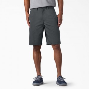 Grey Men's Dickies FLEX Cooling Regular Fit Utility Shorts | BJX379526