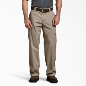 Grey Men's Dickies FLEX Relaxed Fit Cargo Pants | IWL206349