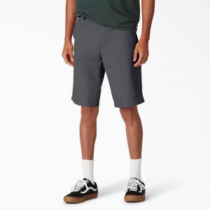 Grey Men's Dickies FLEX Skateboarding Slim Fit Shorts | SOU321406