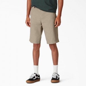 Grey Men's Dickies FLEX Skateboarding Slim Fit Shorts | NVD405962