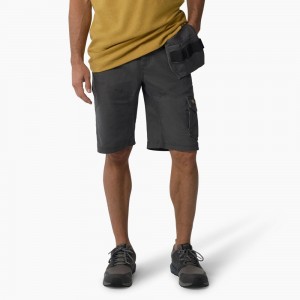 Grey Men's Dickies FLEX Temp-iQ® 365 Regular Fit Tech Duck Shorts | XTB192507