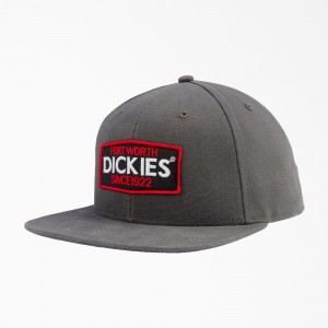 Grey Men's Dickies Logo Patch Flat Bill Cap | ZEW753604