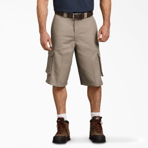 Grey Men's Dickies Loose Fit Cargo Work Shorts | ENO305947