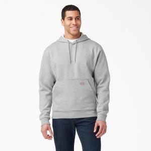 Grey Men's Dickies Midweight Fleece Hoodie | PIH409568