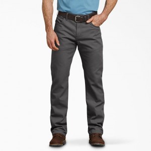 Grey Men's Dickies Regular Fit Duck Pants | LTJ507849