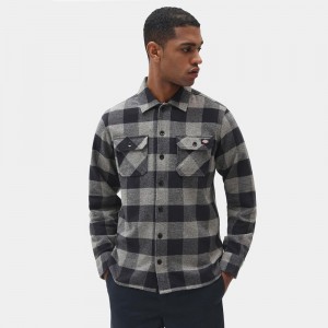 Grey Men's Dickies Sacramento Shirt | JGM743629