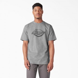 Grey Men's Dickies Short Sleeve Logo Graphic T-Shirt | HNY741328