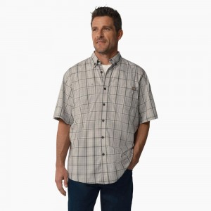 Grey Men's Dickies Short Sleeve Woven Shirt | FDN304968