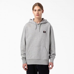 Grey Men's Dickies Skateboarding Chest Logo Hoodie | LCK752930