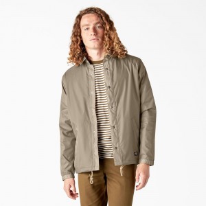 Grey Men's Dickies Skateboarding Coaches Jacket | TQW847593