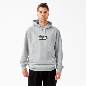 Grey Men's Dickies Tom Knox Graphic Hoodie | IJR436502