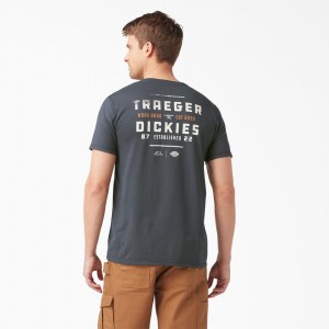 Grey Men's Dickies Traeger x Pocket T-Shirt | ZGE461520