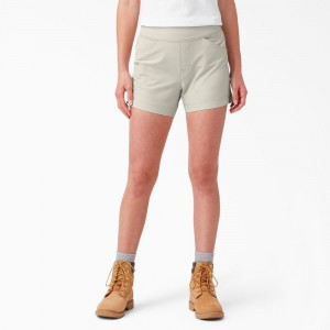 Grey Women's Dickies Cooling Relaxed Fit Pull-On Shorts | ISK201598