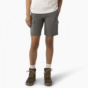 Grey Women's Dickies Cooling Slim Fit Cargo Shorts | FOQ495173