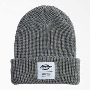 Grey Women's Dickies Cuffed Fisherman Beanie | DEH672194