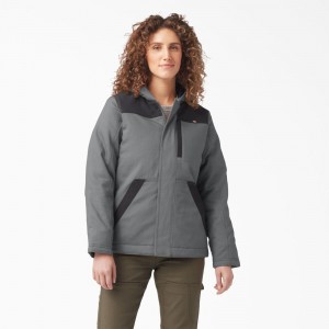 Grey Women's Dickies DuraTech Renegade Insulated Jacket | WZI963140