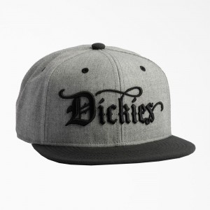 Grey Women's Dickies Embroidered Flat Brim Hat | YOU932851