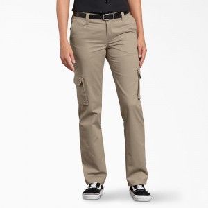 Grey Women's Dickies FLEX Relaxed Fit Cargo Pants | XJI586731