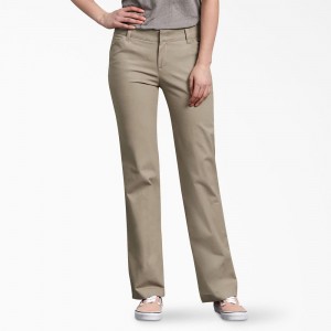 Grey Women's Dickies FLEX Relaxed Fit Pants | DYS310752