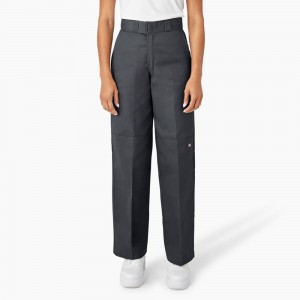 Grey Women's Dickies Loose Fit Double Knee Work Pants | FVN673890