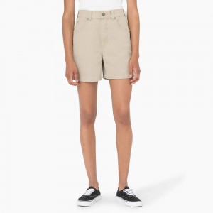 Grey Women's Dickies Regular Fit Duck Shorts | HYT584276